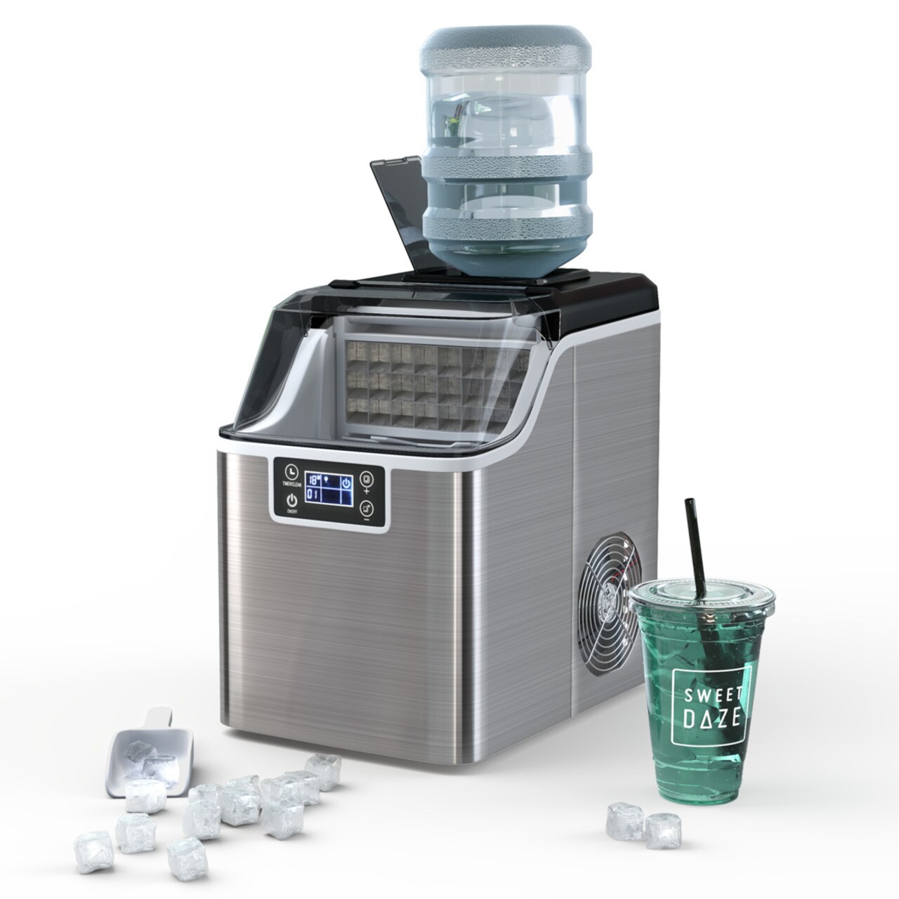 Portable Ice Maker 40Lbs/24H Countertop Self-Cleaning With Ice Scoop And Basket